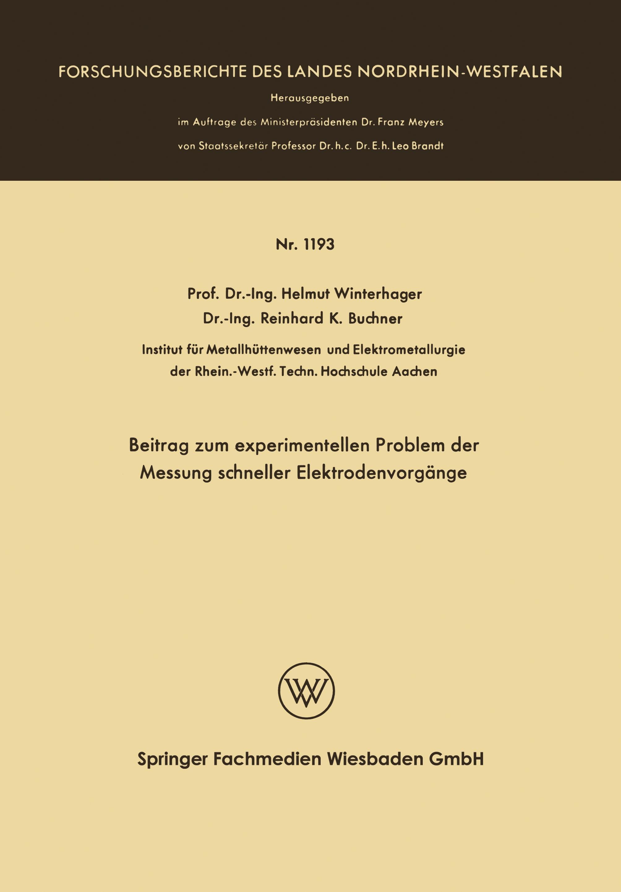 Beitrag zum experimentellen Problem der Messung schneller Elektrodenvorgänge