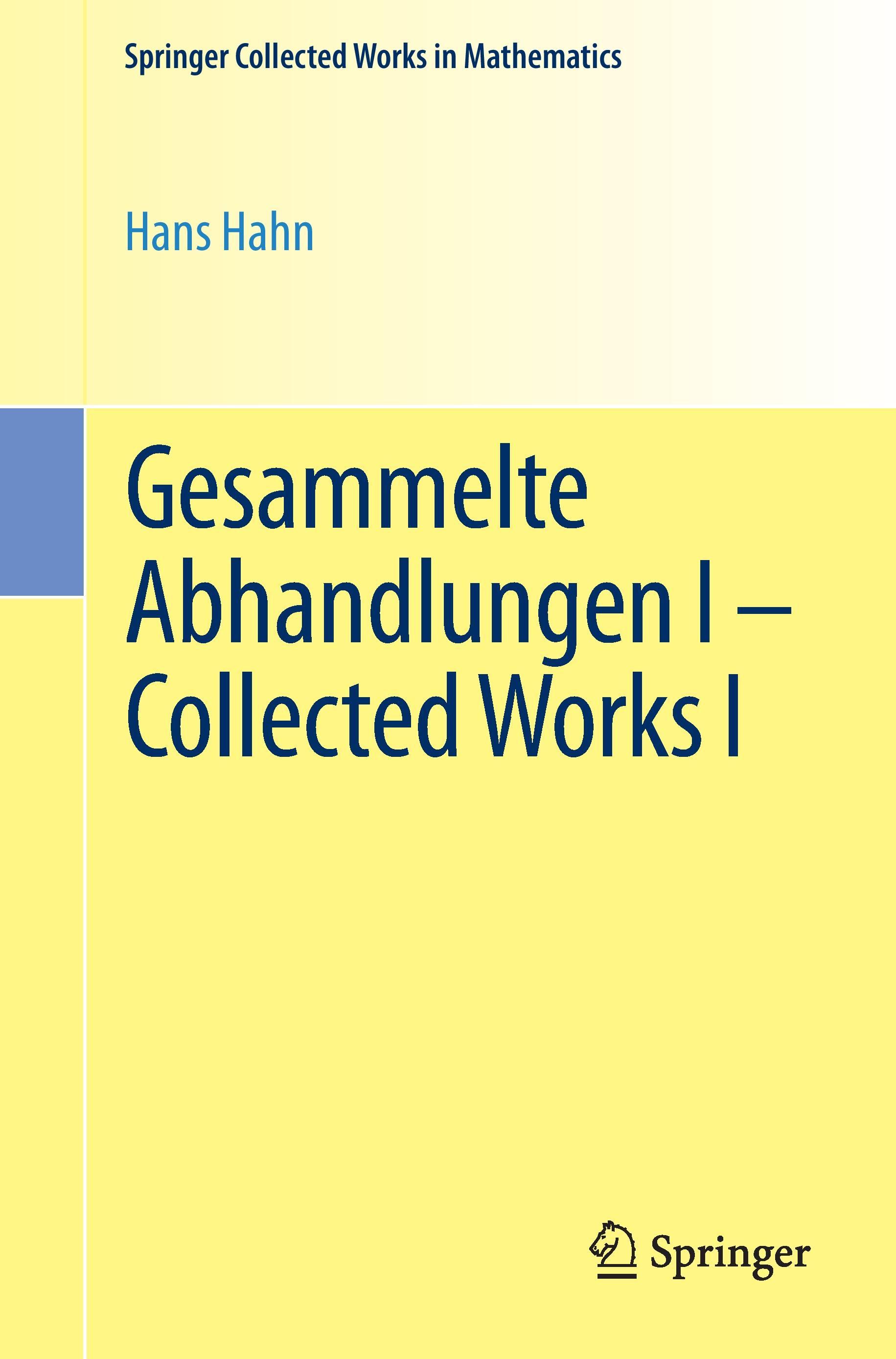 Gesammelte Abhandlungen I - Collected Works I