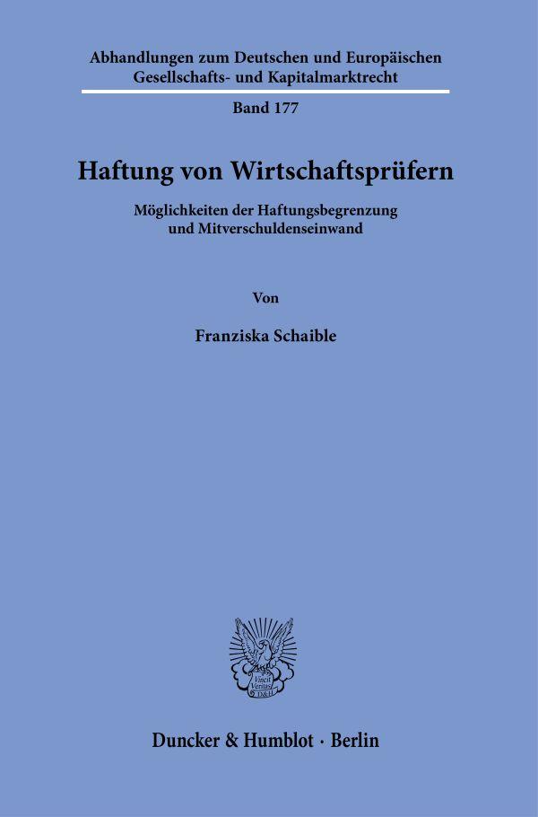 Haftung von Wirtschaftsprüfern.