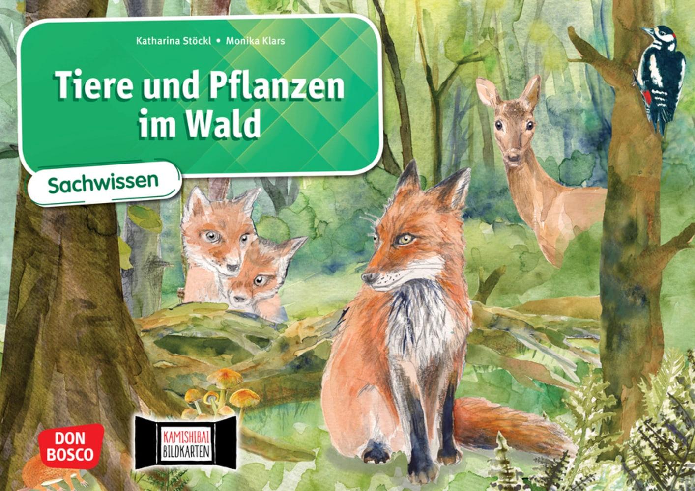 Tiere und Pflanzen im Wald. Kamishibai Bildkartenset