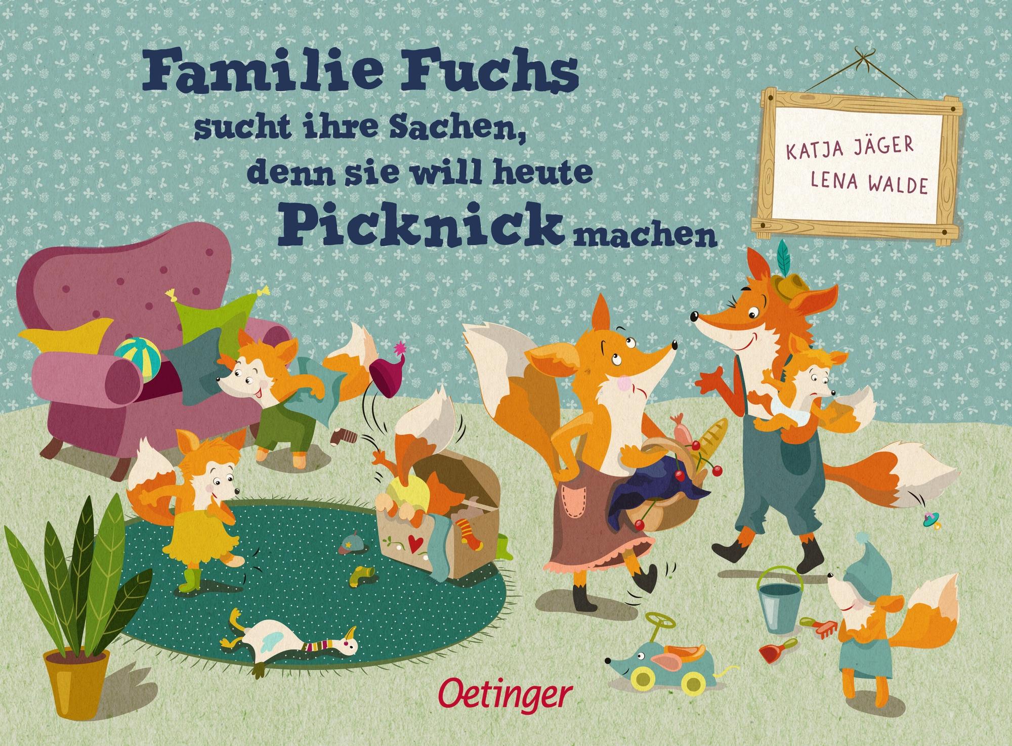 Familie Fuchs sucht ihre Sachen, denn sie will heute Picknick machen