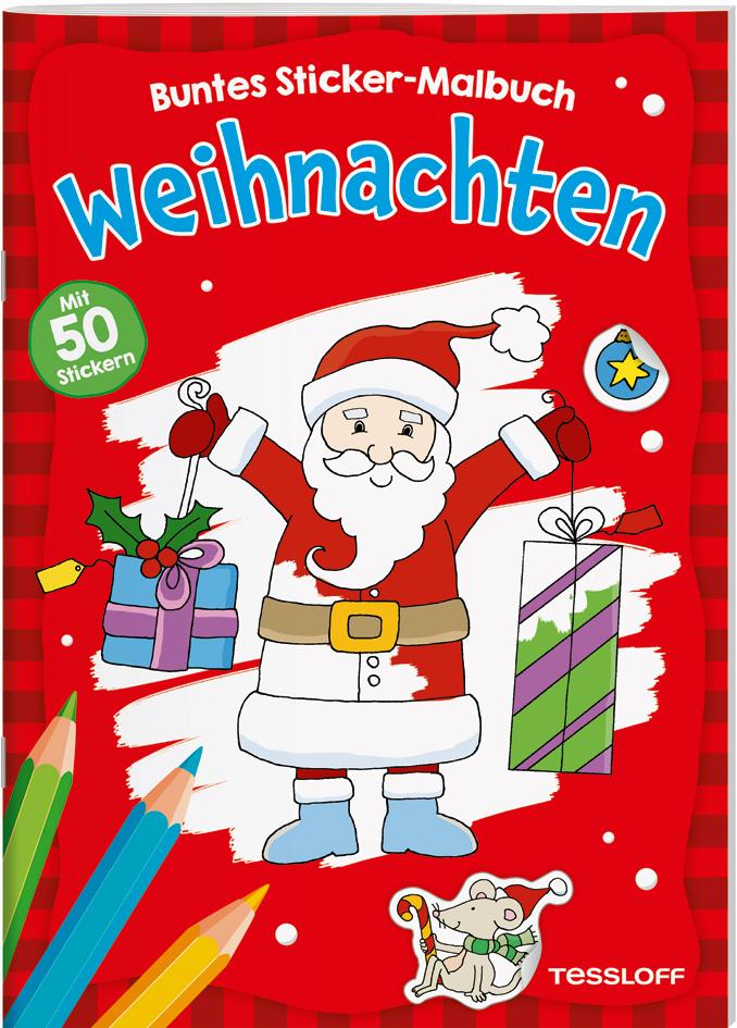 Weihnachten. Buntes Sticker-Malbuch