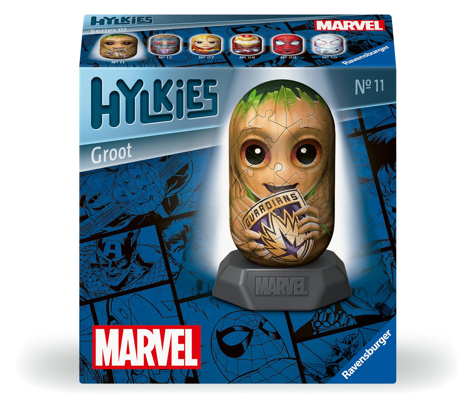 Ravensburger Hylkies: Die neue Sammelfigurenreihe zum selbst zusammenbauen. Figur #11 - Groot - Für alle Marvel Universe Fans - Aufbauen, Verlieben, Sammeln