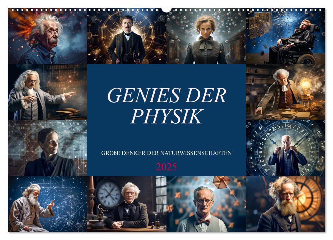 Genies der Physik (Wandkalender 2025 DIN A2 quer), CALVENDO Monatskalender