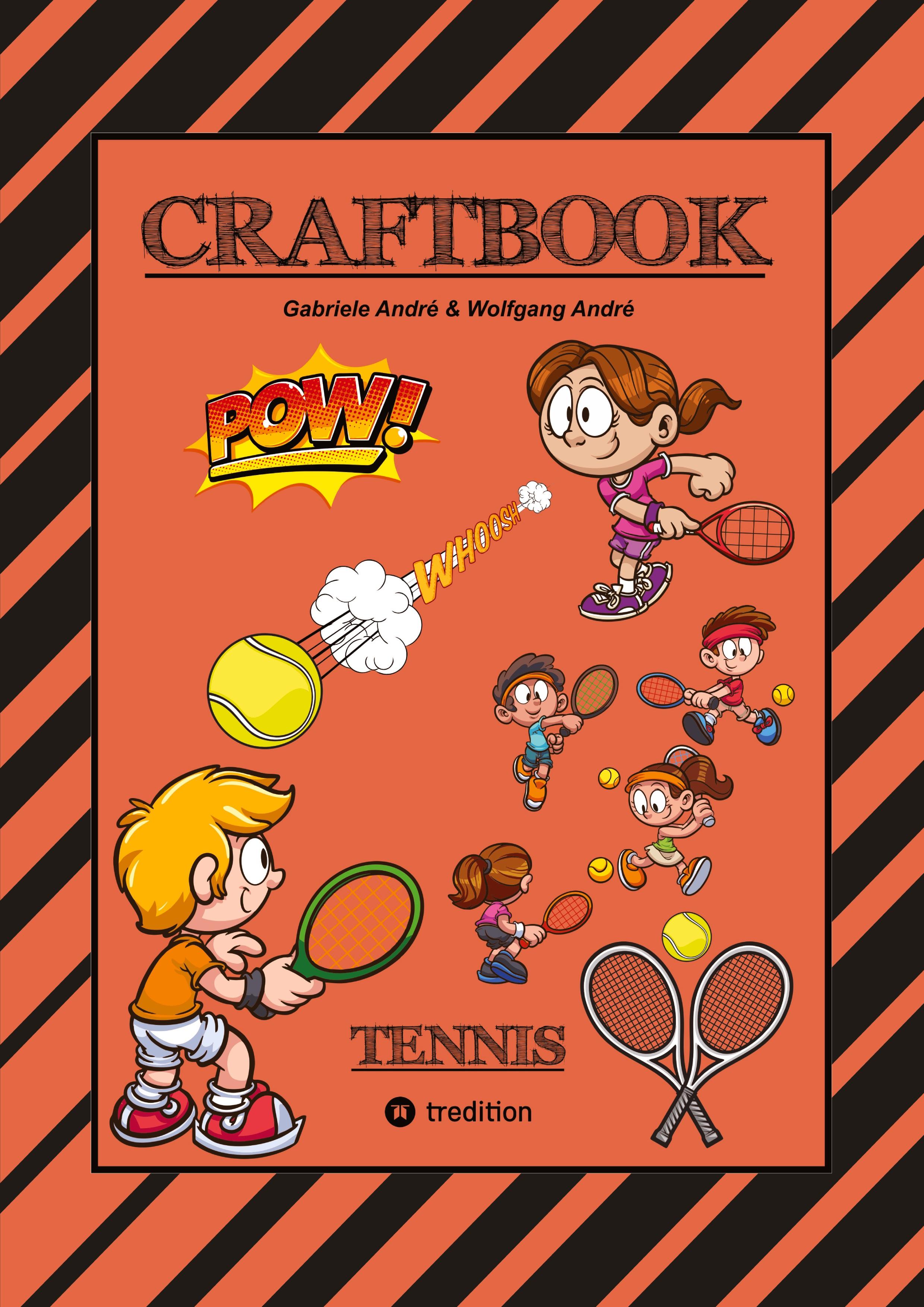 CRAFTBOOK - 100 SEITEN - SUPER TENNIS MALMOTIVE - KNIFFLIGE RÄTSEL UND AUFGABEN - LERNSPIEL - WORD CHAMPIONS MATCH