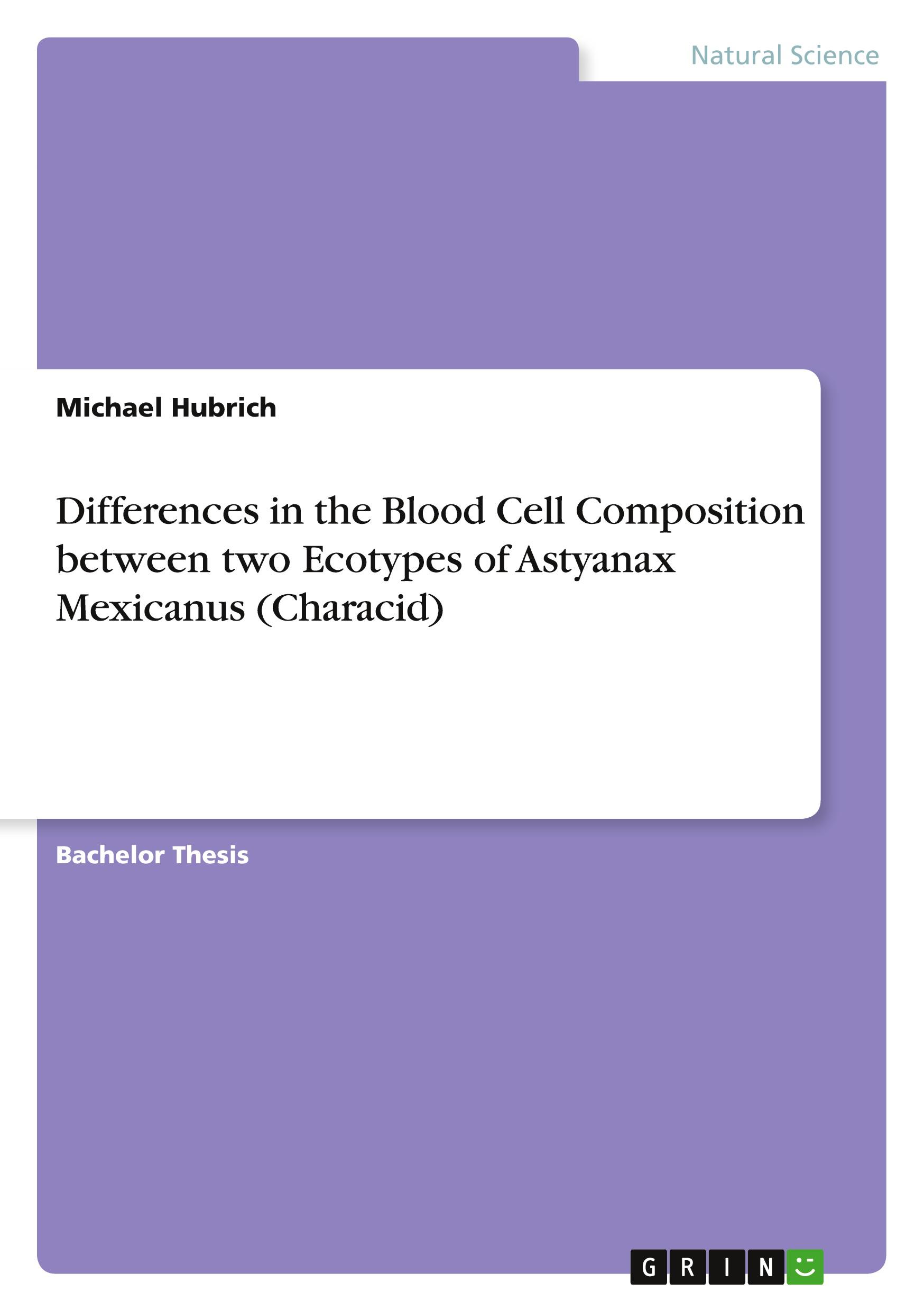 Differences in the Blood Cell Composition between two Ecotypes of Astyanax Mexicanus (Characid)