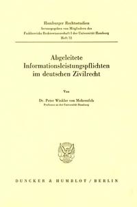 Abgeleitete Informationsleistungspflichten im deutschen Zivilrecht.