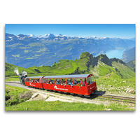 Premium Textil-Leinwand 120 x 80 cm Quer-Format Brienzer Rothorn-Bahn (Zahnradbahn), Schweiz. | Wandbild, HD-Bild auf Keilrahmen, Fertigbild auf hochwertigem Vlies, Leinwanddruck von CALVENDO