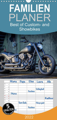 Familienplaner Best of Custom- and Showbikes (Wandkalender 2022 , 21 cm x 45 cm, hoch)