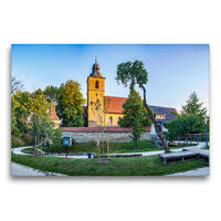 Premium Textil-Leinwand 75 x 50 cm Quer-Format Johanniskirche hinter der Stadtmauer | Wandbild, HD-Bild auf Keilrahmen, Fertigbild auf hochwertigem Vlies, Leinwanddruck von Val Thoermer