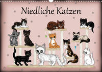 Niedliche Katzen (Wandkalender 2021 DIN A3 quer)