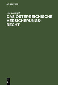 Das österreichische Versicherungsrecht