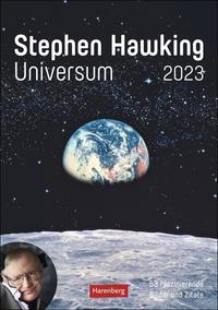 Stephen Hawking - Universum Wochenplaner 2023. Spannender Wandkalender mit 53 faszinierenden Bildern und Zitaten. Terminkalender 2023 für die Wand. 25x36 cm.