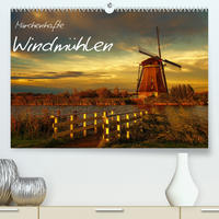 Märchenhafte Windmühlen (Premium, hochwertiger DIN A2 Wandkalender 2023, Kunstdruck in Hochglanz)