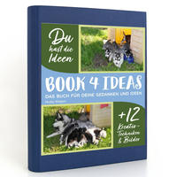 BOOK 4 IDEAS modern | Husky Welpen, Notizbuch, Bullet Journal mit Kreativitätstechniken und Bildern, DIN A5