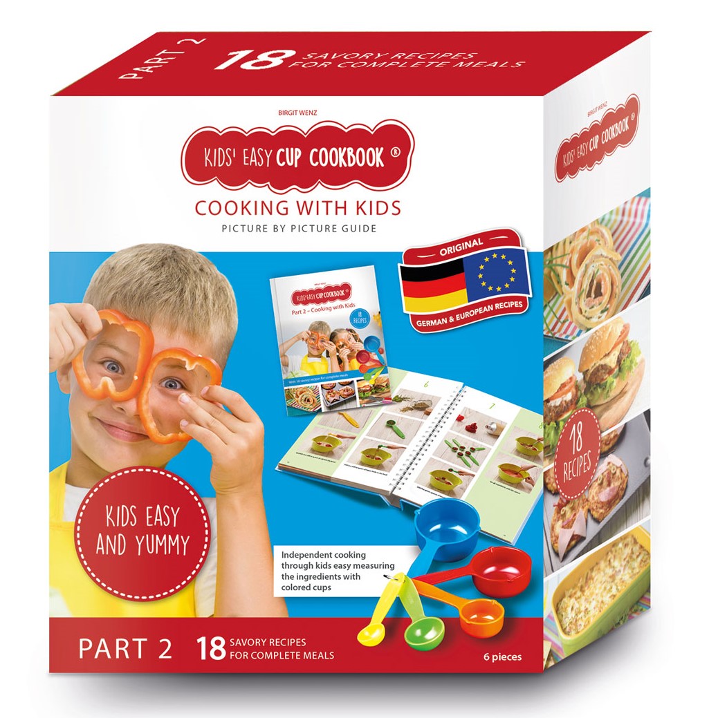 Kids Easy Cup Cookbook: Cooking with Kids (Part 2), Cooking box set incl. 5 colorful measuring cups