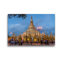 Premium Textil-Leinwand 45 x 30 cm Quer-Format Shwedagon Pagode | Wandbild, HD-Bild auf Keilrahmen, Fertigbild auf hochwertigem Vlies, Leinwanddruck von Peter Schickert