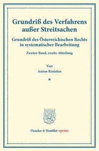 Grundriß des Verfahrens außer Streitsachen.