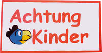 Globi Strassenwarntafel Achtung Kinder eckig mit Kopf