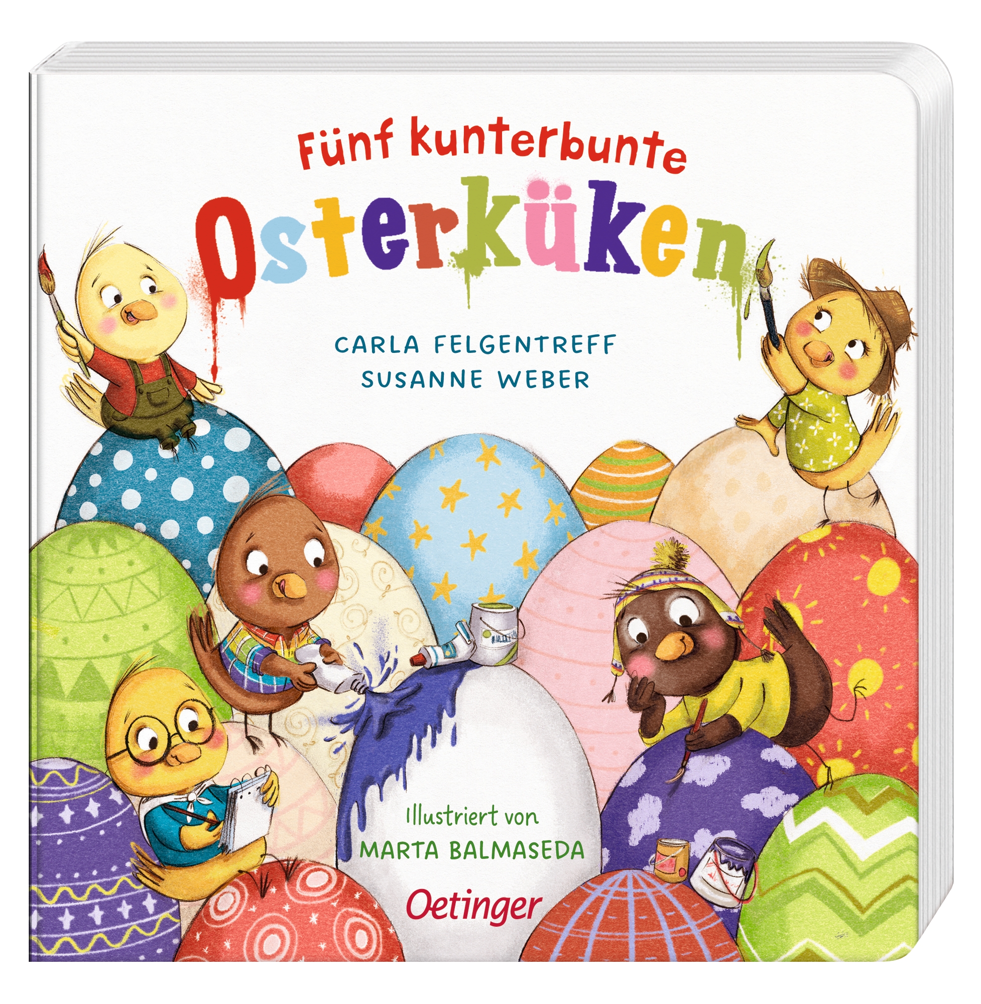 Fünf kunterbunte Osterküken