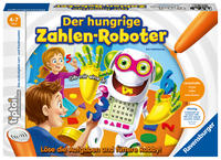 Ravensburger tiptoi Spiel 00706 Der hungrige Zahlenroboter, Lernspiel von Ravensburger ab 4 Jahren für 1-4 Spieler, spielerisch Formen und Rechnen lernen in 4 Schwierigkeitsstufen