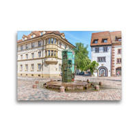 Premium Textil-Leinwand 45 x 30 cm Quer-Format Münsterbrunnen Villingen | Wandbild, HD-Bild auf Keilrahmen, Fertigbild auf hochwertigem Vlies, Leinwanddruck von Liselotte Brunner-Klaus