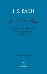 Vier Zeugnisse für Präfekten des Thomanerchores 1743-1749