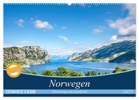 Norwegen - Unterwegs am Lysefjord (Wandkalender 2025 DIN A2 quer), CALVENDO Monatskalender