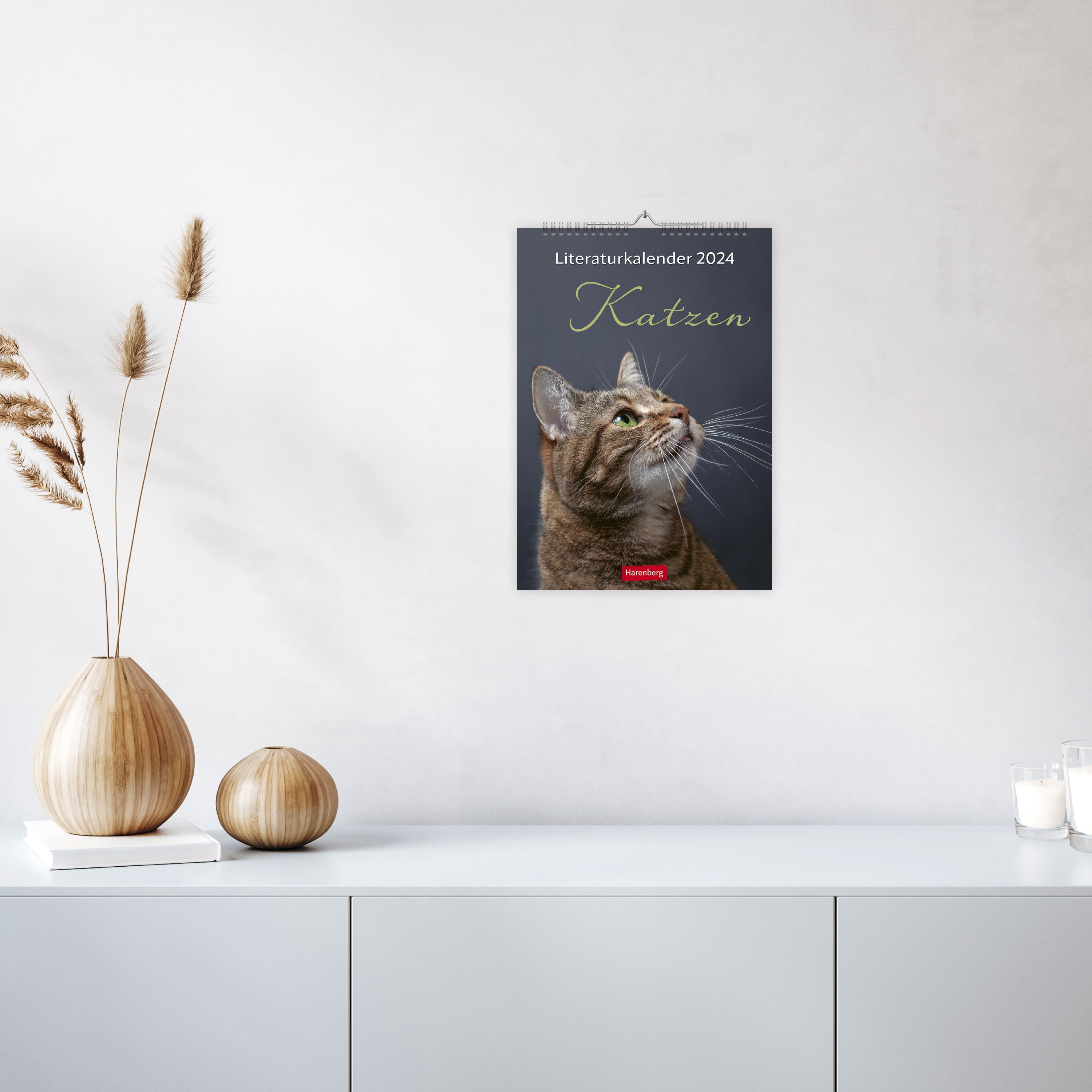 Literaturkalender Katzen Wochen-Kulturkalender 2024. 53 Katzenporträts und katzenverliebte Literaturauszüge in einem Wochenkalender 2024. Dekorativer Kalender für Katzenliebhaber