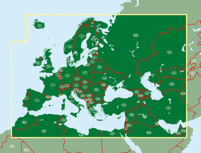 Bahnen + Fähren Europa, Eisenbahnkarte 1:5,5 Mio.