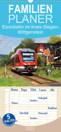 Eisenbahn im Kreis Siegen-Wittgenstein - Familienplaner hoch (Wandkalender 2021 , 21 cm x 45 cm, hoch)