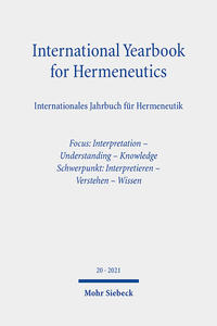 International Yearbook for Hermeneutics / Internationales Jahrbuch für Hermeneutik