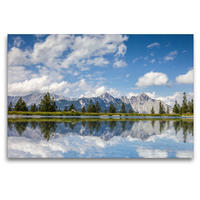 Premium Textil-Leinwand 120 x 80 cm Quer-Format Kaltwassersee oberhalb Seefeld | Wandbild, HD-Bild auf Keilrahmen, Fertigbild auf hochwertigem Vlies, Leinwanddruck von Christian Müringer