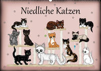 Niedliche Katzen (Wandkalender 2021 DIN A2 quer)