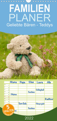 Geliebte Bären - Teddys - Familienplaner hoch (Wandkalender 2022 , 21 cm x 45 cm, hoch)