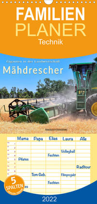 Familienplaner Giganten in der Landwirtschaft - Mähdrescher (Wandkalender 2022 , 21 cm x 45 cm, hoch)