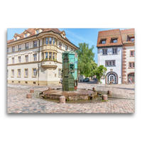 Premium Textil-Leinwand 75 x 50 cm Quer-Format Münsterbrunnen Villingen | Wandbild, HD-Bild auf Keilrahmen, Fertigbild auf hochwertigem Vlies, Leinwanddruck von Liselotte Brunner-Klaus