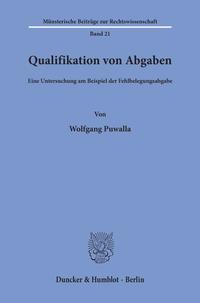 Qualifikation von Abgaben.