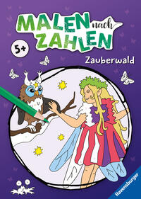 Ravensburger Malen nach Zahlen ab 5 Jahren Zauberwald - 24 Motive - Malheft für Kinder - Nummerierte Ausmalfelder