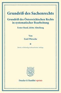 Grundriß des Sachenrechts.