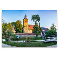 Premium Textil-Leinwand 120 x 80 cm Quer-Format Johanniskirche hinter der Stadtmauer | Wandbild, HD-Bild auf Keilrahmen, Fertigbild auf hochwertigem Vlies, Leinwanddruck von Val Thoermer