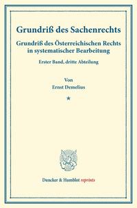 Grundriß des Sachenrechts.