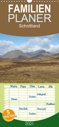 Schottland - Familienplaner hoch (Wandkalender 2021 , 21 cm x 45 cm, hoch)