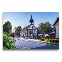 Premium Textil-Leinwand 75 x 50 cm Quer-Format Ehemaliges Gemeindehaus in Rudelsdorf | Wandbild, HD-Bild auf Keilrahmen, Fertigbild auf hochwertigem Vlies, Leinwanddruck von Val Thoermer