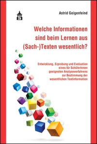 Welche Informationen sind beim Lernen aus (Sach-)Texten wesentlich?