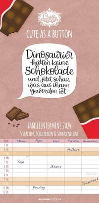 Cute as a button 2024 Familienplaner - Familien-Timer - Termin-Planer - Kinder-Kalender - Familien-Kalender - 22x45