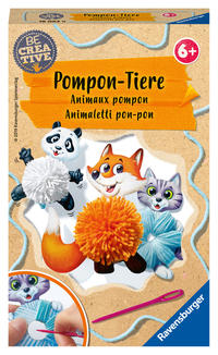 Ravensburger 18063 Be Creative Pompon-Tiere, DIY für Kinder ab 6 Jahren