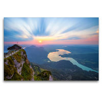 Premium Textil-Leinwand 120 x 80 cm Quer-Format Abendstimmung auf der Schafbergspitze | Wandbild, HD-Bild auf Keilrahmen, Fertigbild auf hochwertigem Vlies, Leinwanddruck von Photoplace