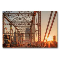 Premium Textil-Leinwand 90 x 60 cm Quer-Format John Seigenthaler Pedestrian Bridge, Nashville | Wandbild, HD-Bild auf Keilrahmen, Fertigbild auf hochwertigem Vlies, Leinwanddruck von Urte Kortjohann Photography