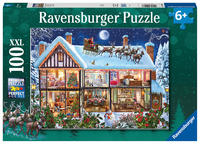 Ravensburger Kinderpuzzle - 12996 Weihnachten zu Hause - Weihnachtspuzzle für Kinder ab 6 Jahren, mit 100 Teilen im XXL-Format